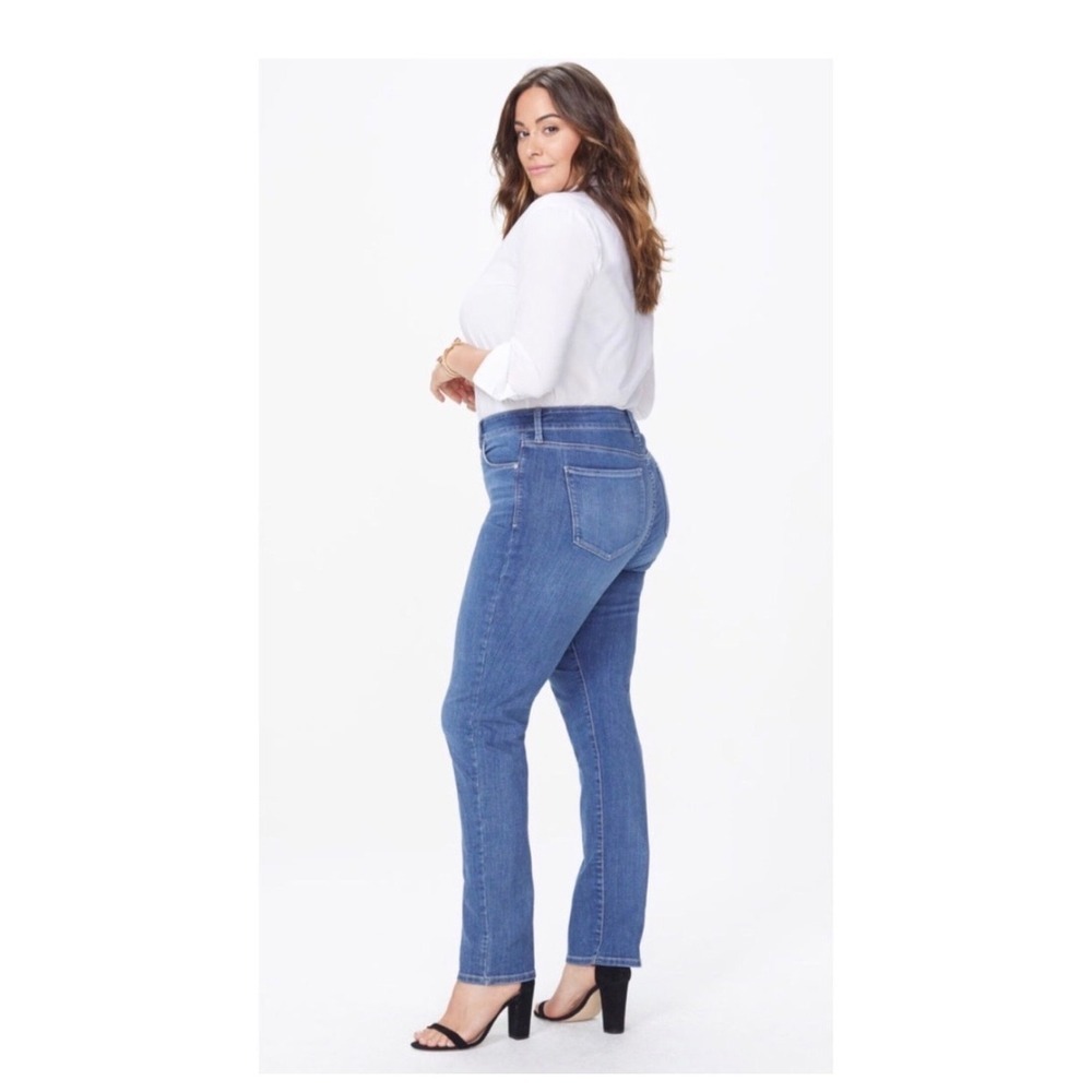 NYDJ Marilyn‎ Straight Leg Jeans Women's Size 14 Blue Denim Lift Tuck Technology